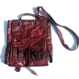 100% leather backpack/crossbody bag.